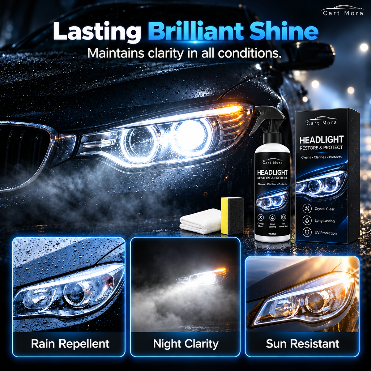 Car Headlight Repair Fluid, Scratch Remover (Pack of 2)