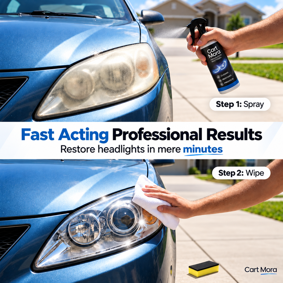 Car Headlight Repair Fluid, Scratch Remover (Pack of 2)